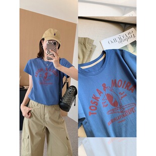 冲浪企鹅T！无手感水印撞色织带短袖夏季宽松圆领T恤