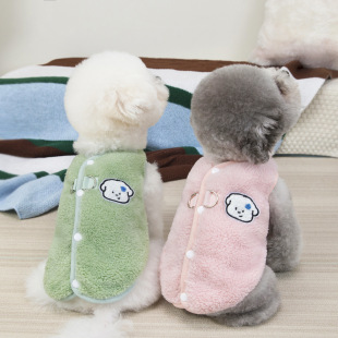 狗狗衣服背扣可牵引宠物服装 猫咪秋冬保暖舒适好穿脱25丹麦绒背心