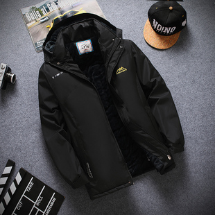 冲锋衣男加绒加厚秋冬季登山防寒服潮牌女户外衣裤套装防水防风衣