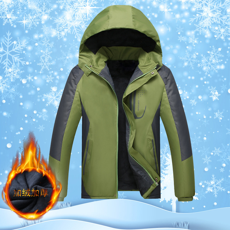 加绒加厚防寒登山服冬季冲锋衣