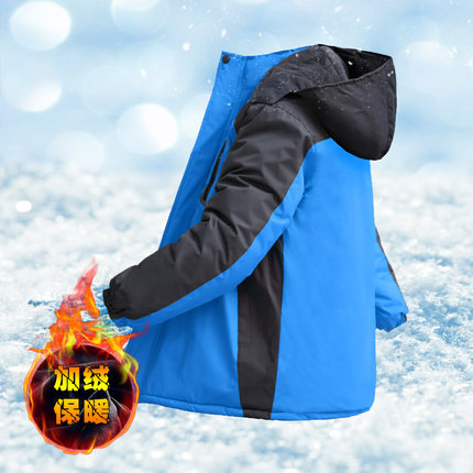 男士外套冬季潮款冲锋衣户外男女大码棉衣防寒棉服加绒加厚登山服