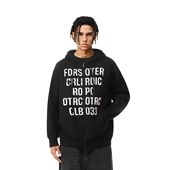 FDR官方店 外套上衣 街头拉链开衫 斑驳字体拉链毛衣男女秋冬季 美式