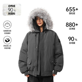 FDR美式 外套派克服羽绒服女 加厚保暖情侣装 毛领棉袄棉服男款 冬季