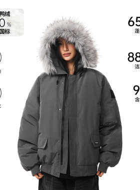 FDR美式毛领棉袄棉服男款冬季加厚保暖情侣装外套派克服羽绒服女