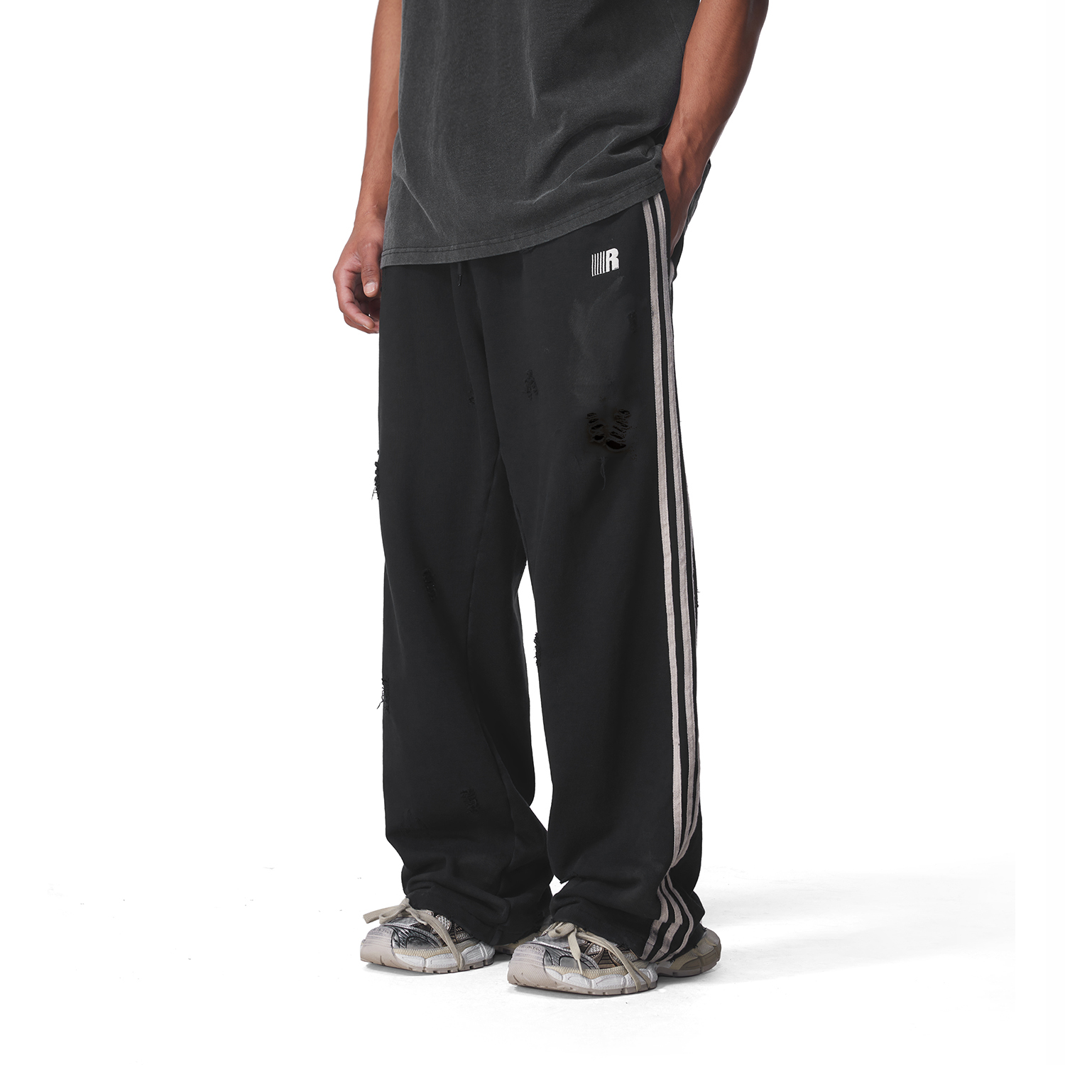 FDR官方店磨破擦色卫裤休闲裤