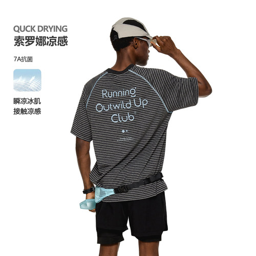 FDR官方店 条纹印花插肩短袖