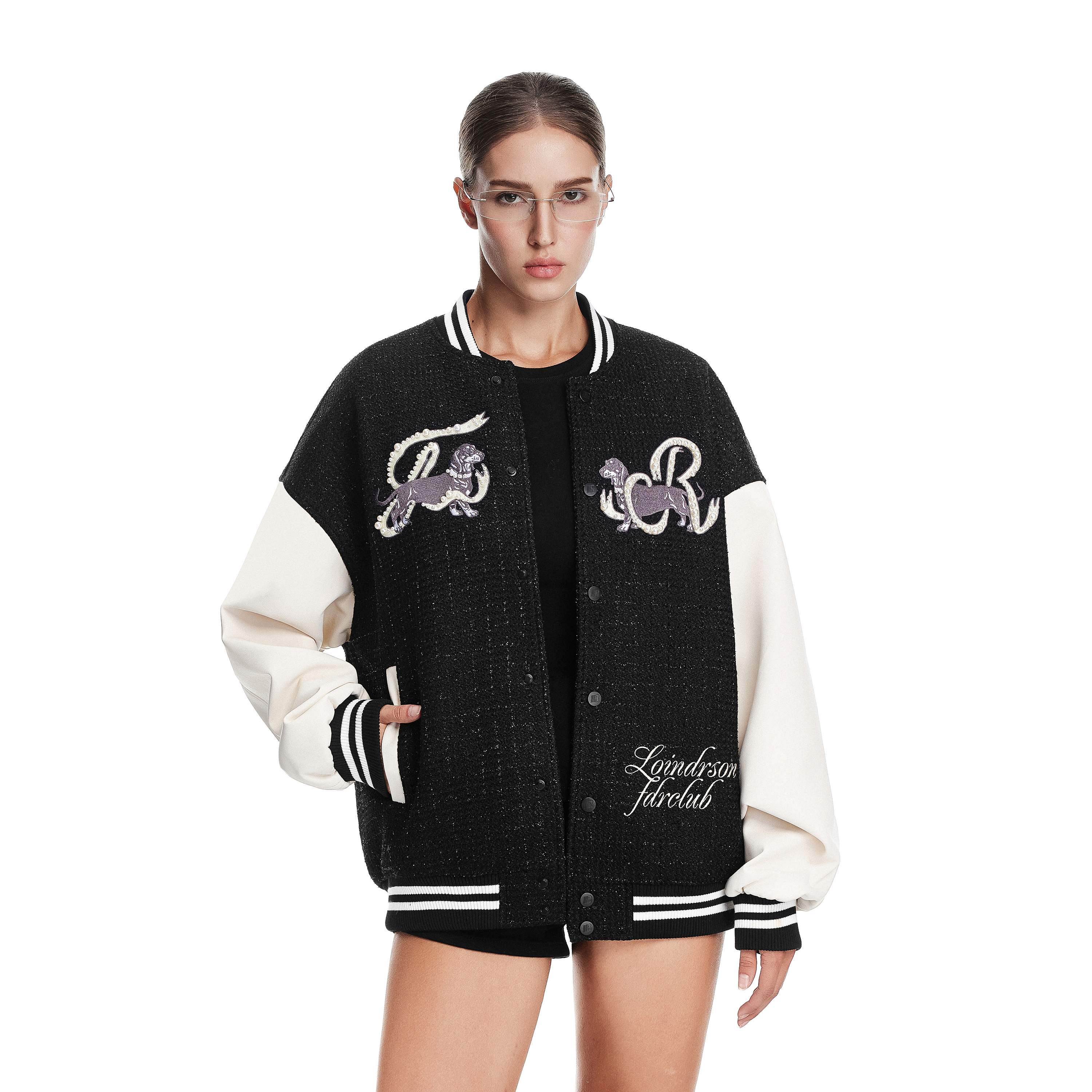 FDR官方店闪粉小狗珠绣棒球服