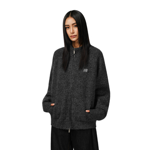 FDR官方店 外套女小个子秋冬上衣情侣 立领羊毛针织保暖毛衣开衫