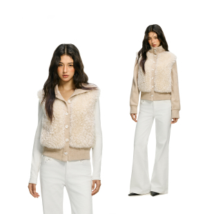 纽扣开衫 设计感短外套女春季 上衣 毛毛拼接可拆卸针织袖 FDR官方店