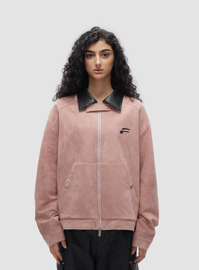 FDR官方店 原创国潮麂皮夹克女秋冬美式潮牌翻领外套宽松上衣