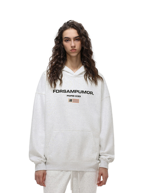 FDR官方店 国潮美式情侣发泡印花连帽卫衣男女宽松长袖上衣帽衫