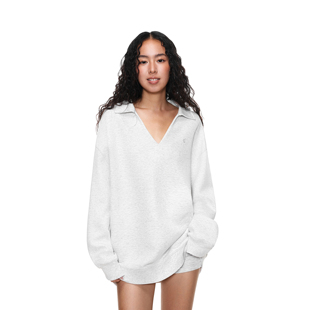 FDR官方店 宽松polo翻领上衣 蓄热保暖抗菌V领运动卫衣男女秋季