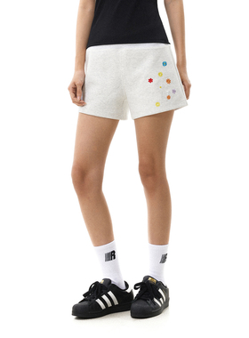 FDR官方店 “涂鸦花园”刺绣高腰休闲短裤女夏季辣妹运动超短热裤