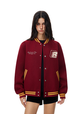 FDR官方店 R字学院风加厚棒球服外套男女秋冬季美式情侣宽松夹克