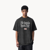 短袖 FDR官方店 旗帜1987印花运动情侣美式 t恤男女重磅潮牌体恤女