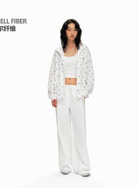 FDR官方店 波点莱赛尔轻薄透气上衣外套显瘦连帽白色防晒罩衫女夏