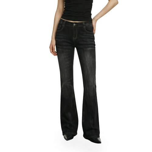 FDR官方店低腰微喇辣妹牛仔裤女