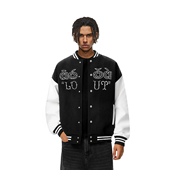 棒球服外套女2025新款 FDR官方店 秋冬宽松情侣夹克男珍珠爱心美式