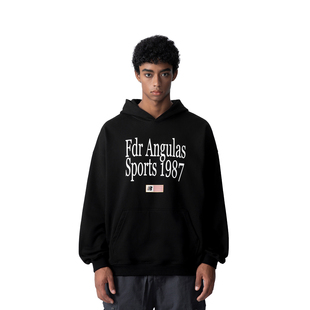 潮牌情侣运动上衣 复古字母图案印花连帽卫衣男女秋季 FDR 国潮美式