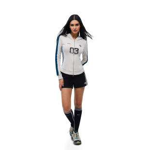 上衣外套 拉链卫衣女春秋连帽撞色织带开衫 FDR官方店 复古运动修身