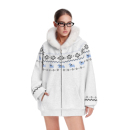 加厚情侣撞色拉链帽衫 FDR官方店 费尔岛小狗毛领卫衣外套男女秋季