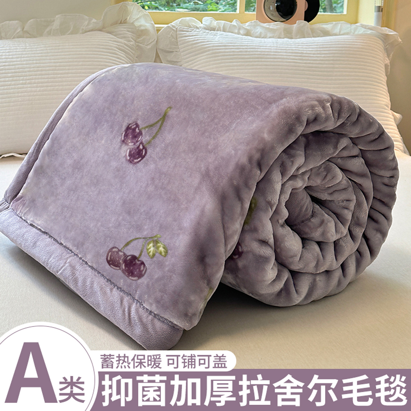 冬天拉舍尔毛毯加厚保暖珊瑚牛奶绒盖毯冬季加绒床单人宿舍小毯子