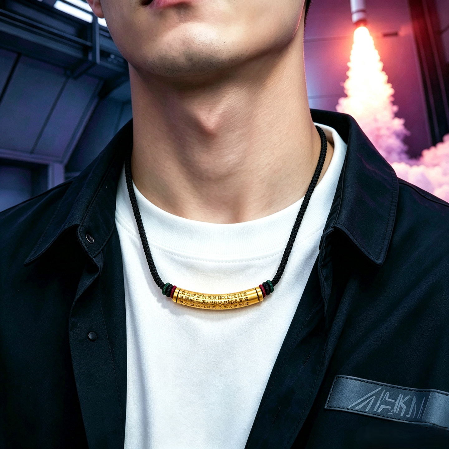 黄金心经转运珠项链男士守护项绳