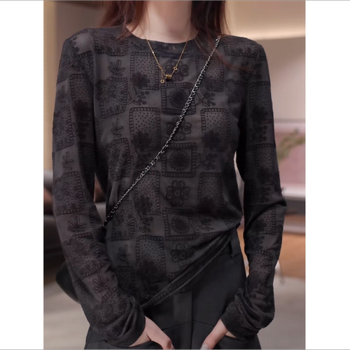 【送运费险】欧货网纱印花上衣女