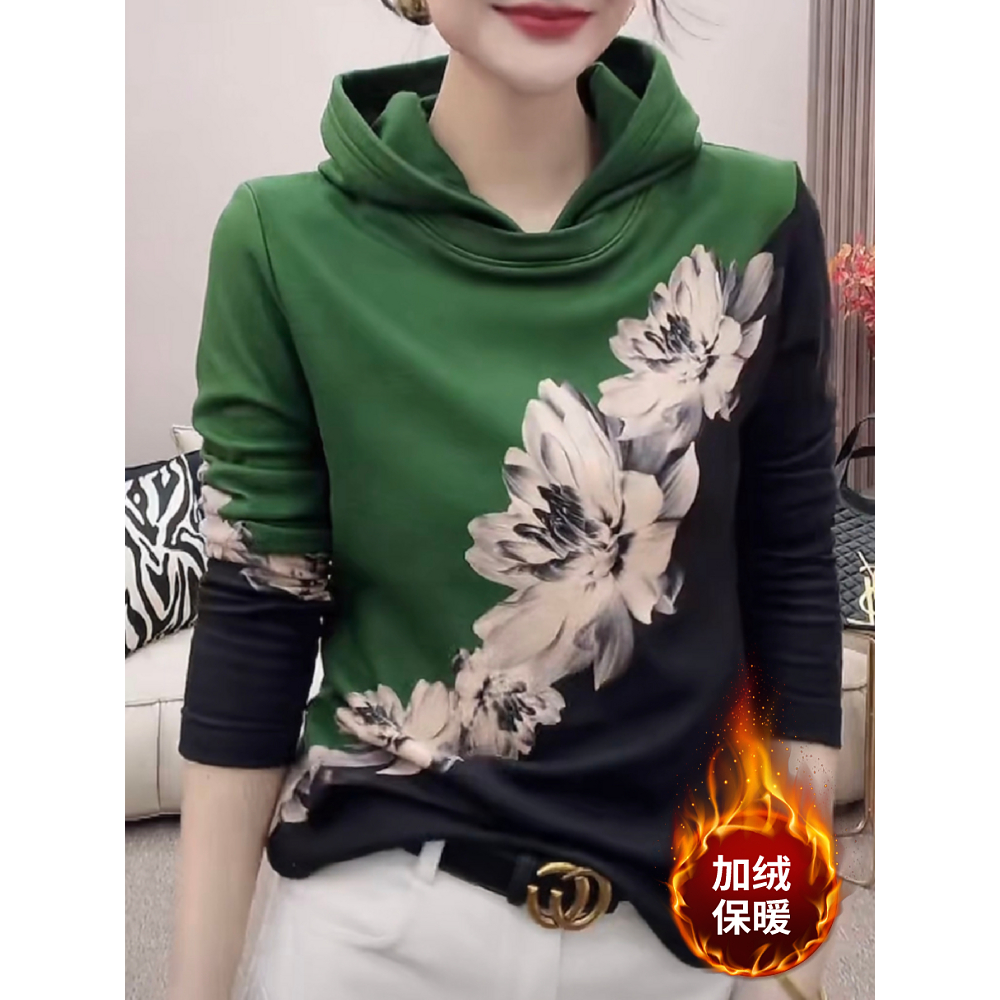 欧货双面德绒连帽卫衣女秋冬新款