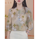 妈妈洋气减龄碎花小衫 高端印花七分袖 2025新款 衬衫 显瘦上衣 女夏季