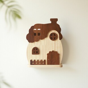 创意小木屋插座开关遮挡装饰框实木防触电保护套洞遮丑墙贴盖罩箱