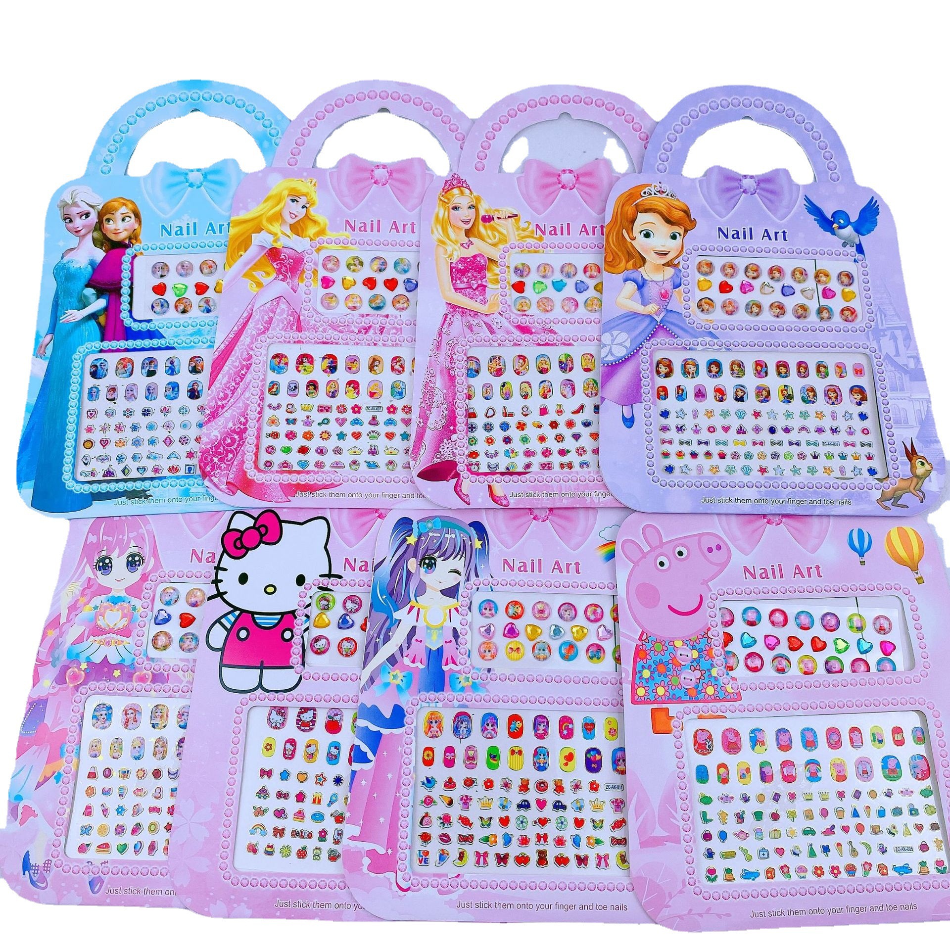手提儿童指甲贴亚克力宝石钻 DIY美甲贴纸宝宝奖励套装可爱装饰贴
