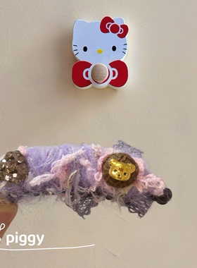 韩系格纹甜美蕾丝花边褶皱蝴蝶结香蕉夹发夹竖夹