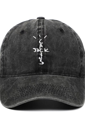 Travis Scott CactusJack TS高街水洗做旧棒球帽大头围男女遮阳帽