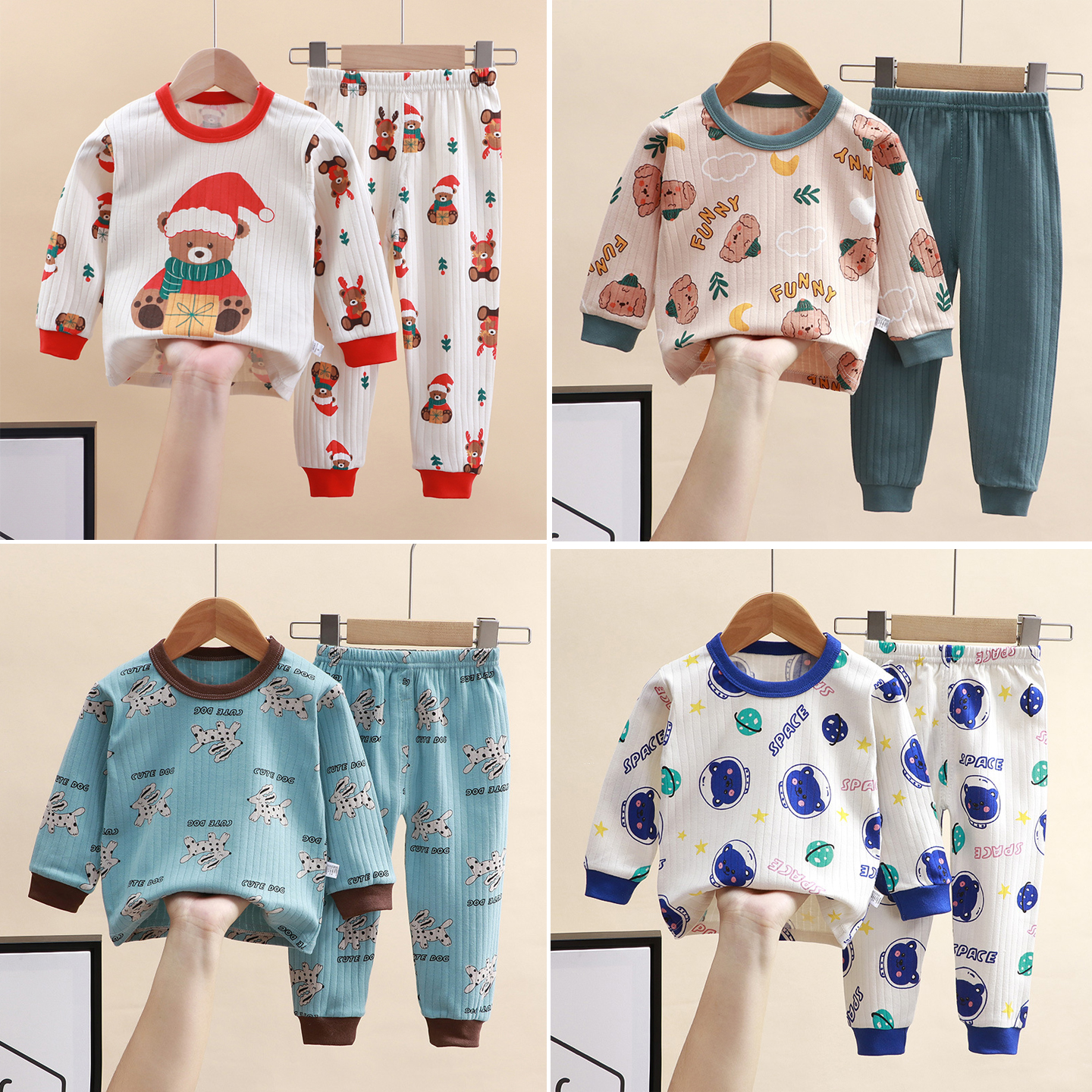 儿童秋衣秋裤套装100纯棉a类全棉