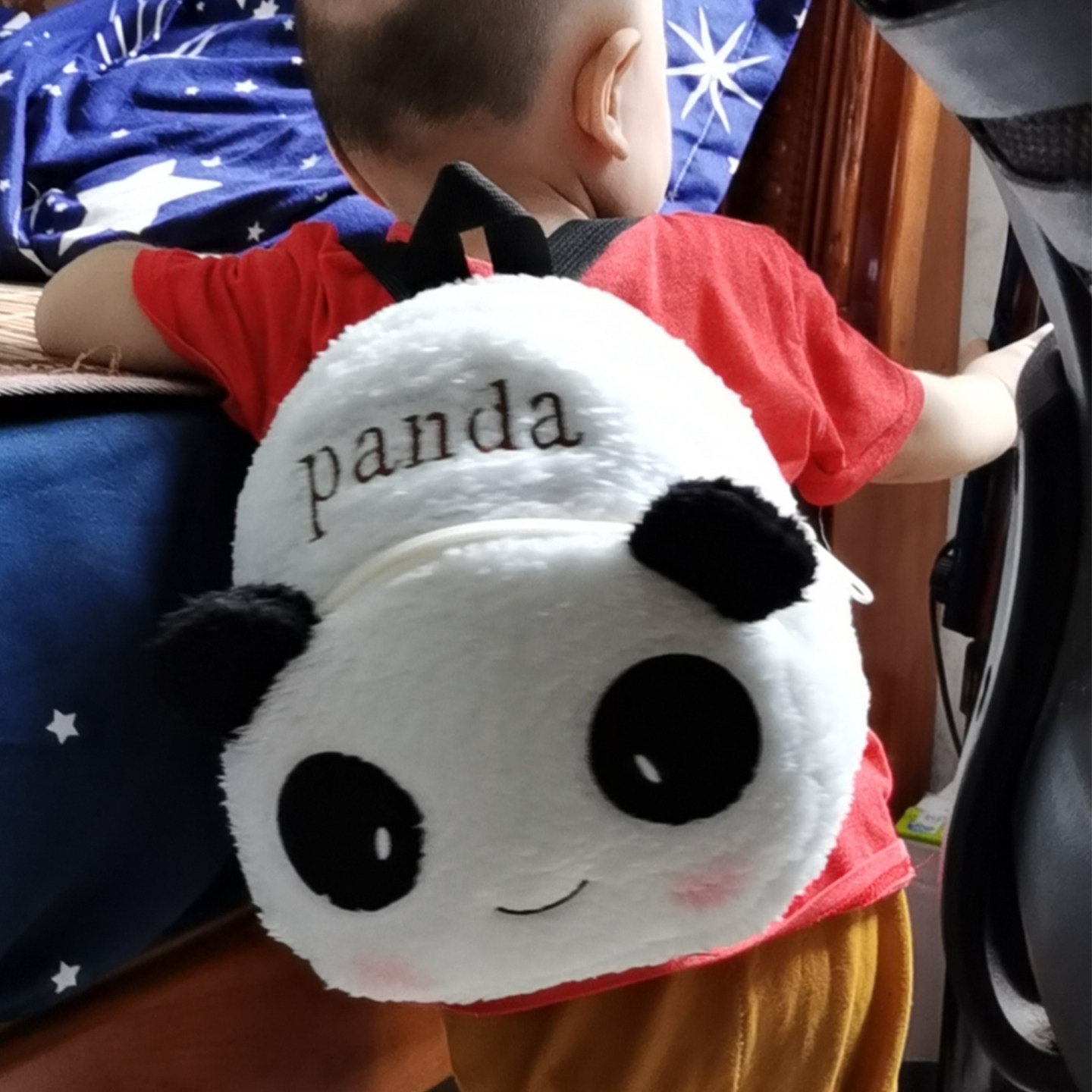 黑白熊猫图案儿童背包婴幼儿迷你