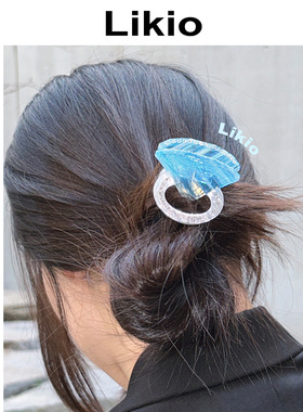 周也同款 Likio 原创设计钻石发抓礼物 抓夹发饰顶夹鲨鱼夹