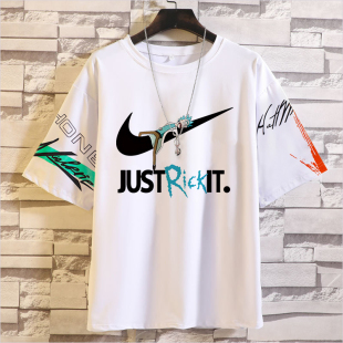 衣服夏季 动漫潮流T恤大码 瑞克男2022新款 宽松nasa和莫蒂联名短袖