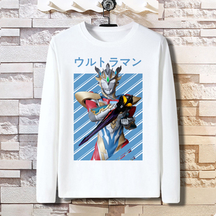 长袖T恤男童奥特曼赛亲子迪迦特利迦梦比优斯泰迦罗泽塔衣服秋冬