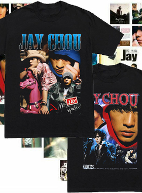 新嘻哈宽松短袖T恤JayChou周杰伦演唱会印花纯棉数码直喷潮牌街头