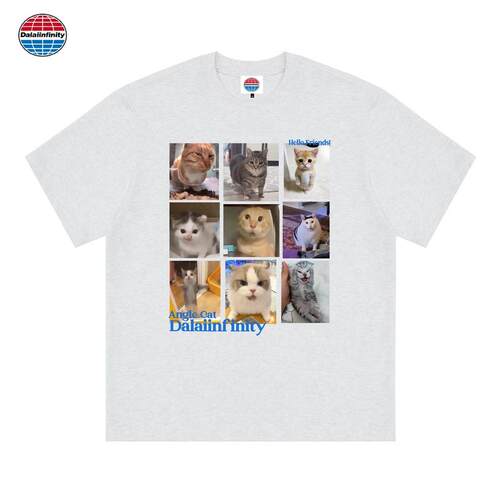Dalaiinfinity（猫meme纯享）重磅纯棉短袖男女同款t恤夏新款直喷