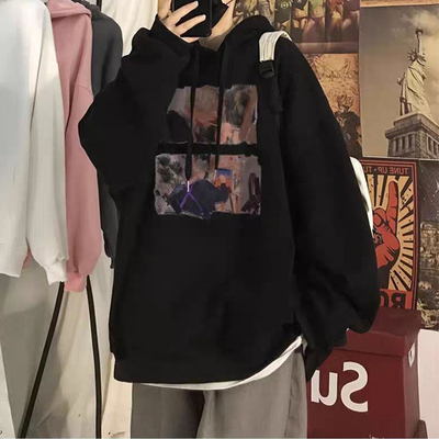 重磅纯棉连帽卫衣男春秋款潮牌宽松美式复古冬季加绒加厚带帽外套