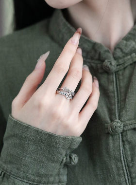 925银民族风双层钱币高级感戒指