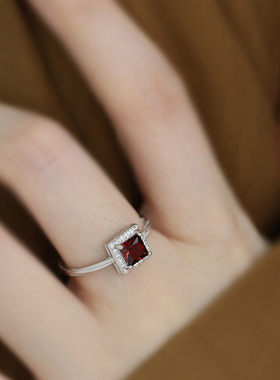 925银民族风方糖扭结小众戒指女