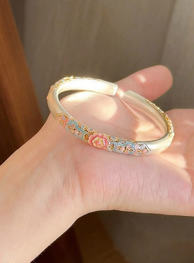 925银新中式海棠梨花高级感手镯