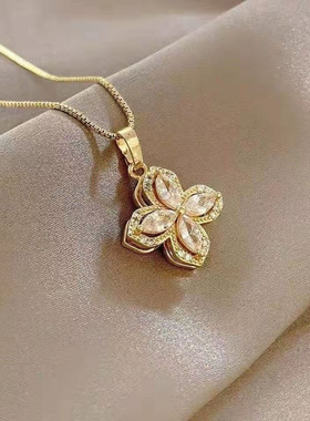 测试商品不要拍【钛钢】轻奢旋转花朵锆石轻奢设计百搭韩风ins小