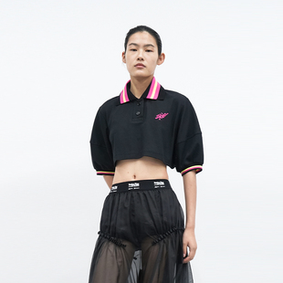 测试商品不要拍香魂短款 上衣女买手店设计师春夏新 polo衫 刺绣短袖