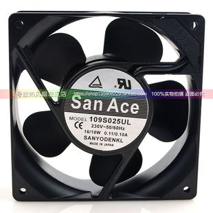 109S025UL 12W 三洋 12CM 220V 12038 机柜交流散热风扇 230V