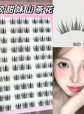 韩式女团免胶山茶花假睫毛懒人三部曲仿真自然款爱豆小漫画三段式