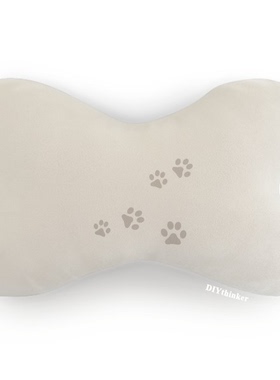 猫喵动物灰色脚印艺术纹理汽车头枕颈枕座椅枕头护颈枕创意礼物